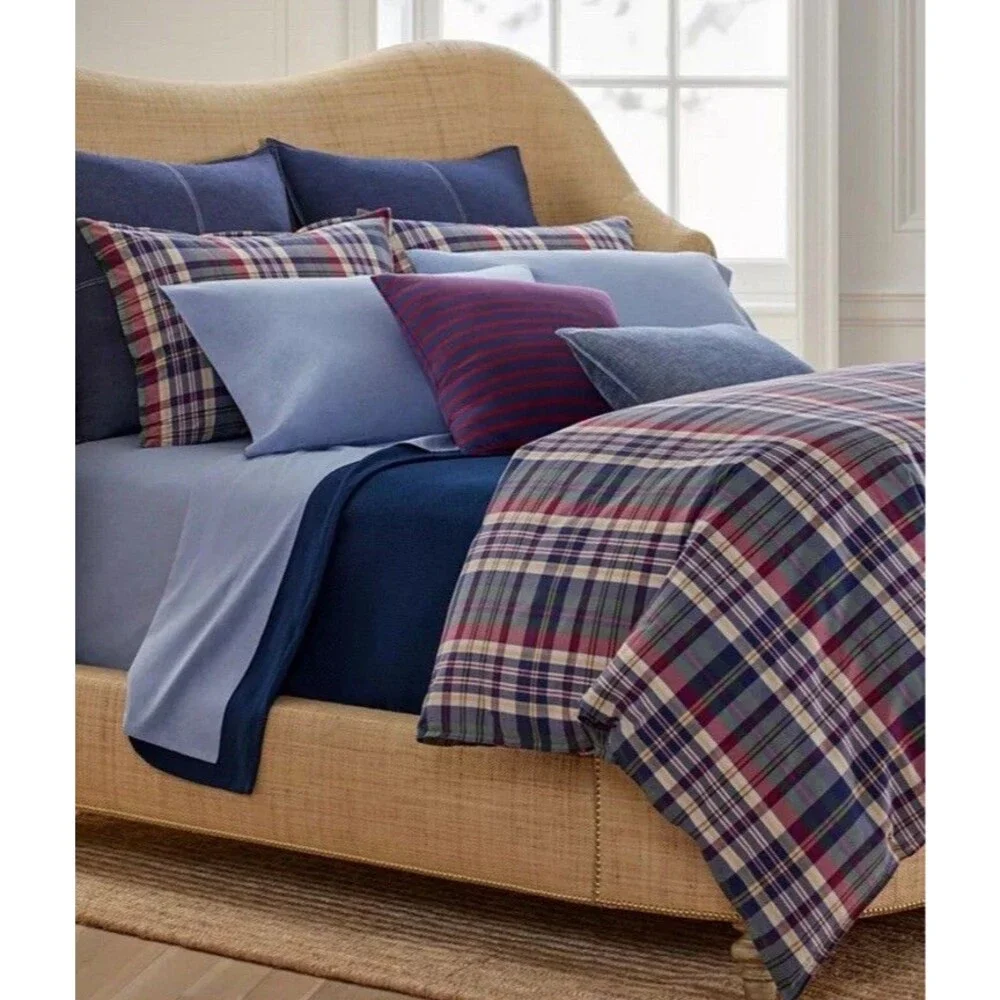 Lauren Ralph Lauren Wilson Plaid King Duvet Cover + 2 King Shams